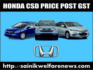 Honda Cars CSD Price