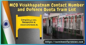 MCO Visakhapatnam Contact Number and Defence Quota Train List