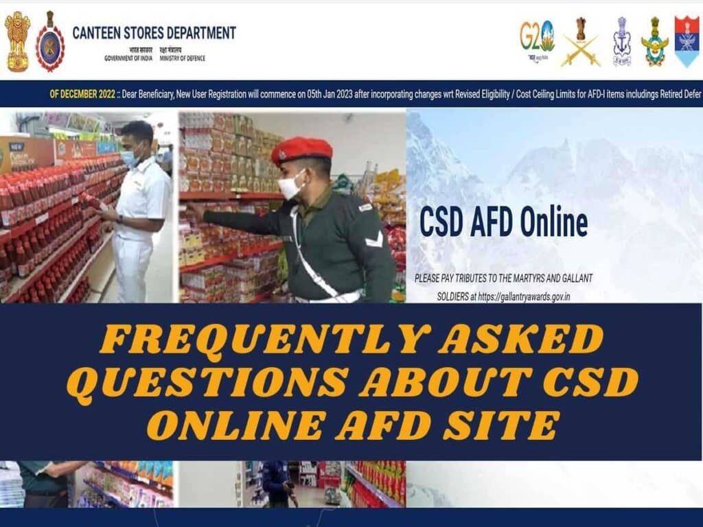 Frequently Asked Questions about CSD online AFD site