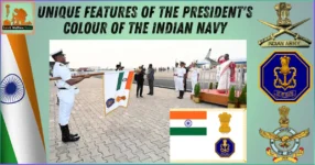 Unique features of the President's Colour of the Indian Navy