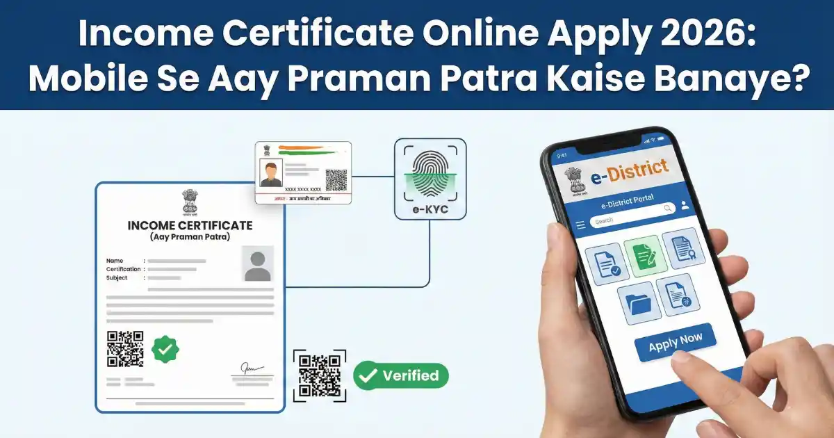 Online Income Application Income Certificate Online Apply 2026: Mobile Se Aay Praman Patra Kaise ...