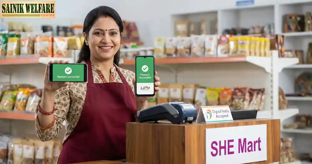 She Mart Scheme 2026: क्या है और कैसे ग्रामीण महिलाओं की जिंदगी बदलेगी? 2 Empowered Woman Showing Digital Payment At She Mart Counter
