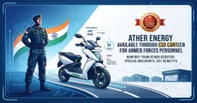 Ather Electric Scooters in CSD Canteen