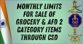 Monthly limits for sale of Grocery & AFD 2 Category items through CSD