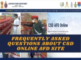 Frequently Asked Questions about CSD online AFD site