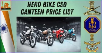 Hero Bike CSD Canteen Price List updated October 2024