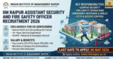 IIM Raipur Assistant Security and Fire Safety Officer Recruitment 2026: Apply Online for Ex-Servicemen Vacancy