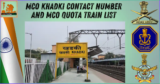 MCO Khadki contact number and MCO Quota Train List