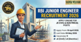 RBI Junior Engineer Recruitment 2026: Apply Online for JE Civil & Electrical Posts