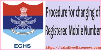 Procedure for changing of Registered Mobile number in ECHS