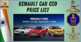 Renault Car CSD Price list updated December 2024