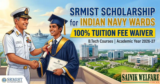 SRMIST Scholarship for Indian Navy Wards: Get 100% Tuition Fee Waiver in B.Tech